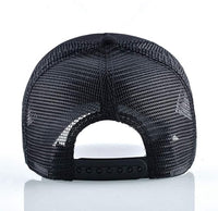 Animal Patch Mesh Trucker Baseball Cap Collection, Embroidered Design, Black