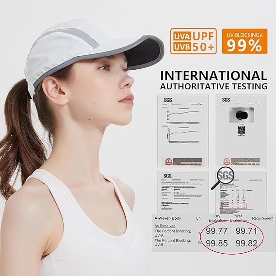 Reflective Folding Outdoor Hat Unstructured Design UPF 50+ Sun Protection Sport Hats for Womens and Mens