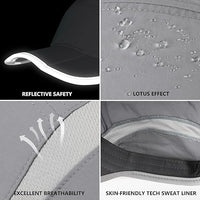 Reflective Folding Outdoor Hat Unstructured Design UPF 50+ Sun Protection Sport Hats for Womens and Mens